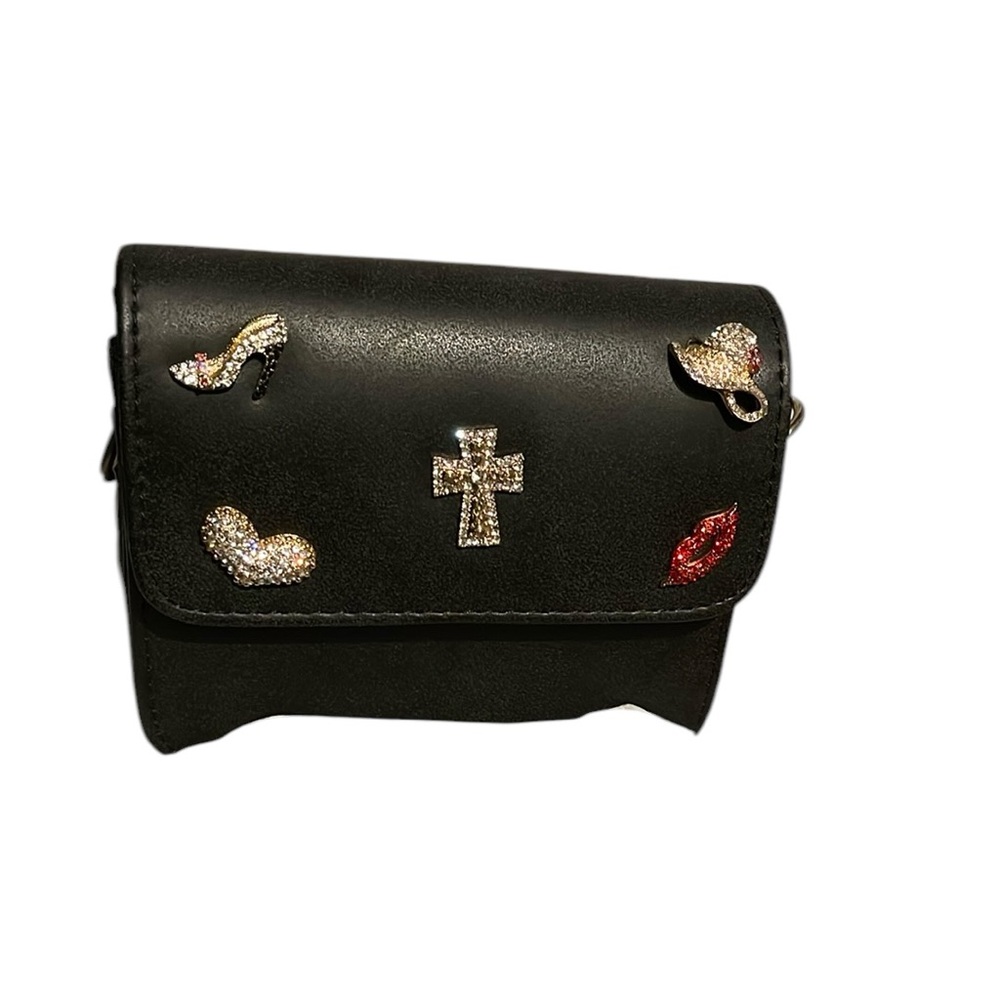 Black Embellished Crossbody Bag